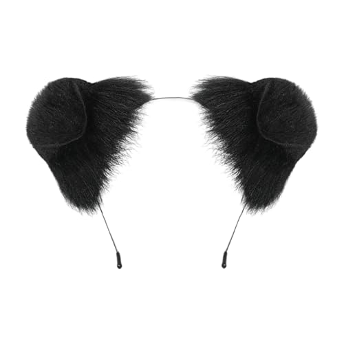 arzgul Adjustable Dog Ear Headband Floppy Ears Hair Accessory Fashion Hair Ornament Soft Hairband For Cosplay Party Daily Wear(Black)