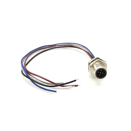 Connecteur M12 5 broches mâle pour câblage étanche et montage arrière direct