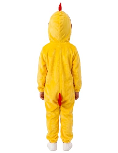 Image of BookMyCostume Yellow Chicken Hen Bird Costume - Full-Body Suit with Attached Hood for Boys & Girls - School Annual Day, Jungle Theme Party & Drama Stage Play Outfit | 4-5 Years