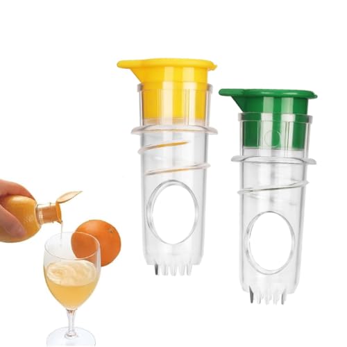 OUDQFCJ 2 PCS Exprimidor Manual de Cítricos, Exprimidor de Limón, Prensa de Lima, Pequeño Vertedor de Limón a Mano (Amarillo y Verde)