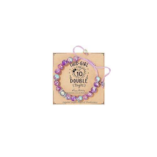 10th Birthday Gifts for Women Happy Birthday Gifts for Her Stocking Stuffers for Women Moonstone Bracelets Natural Gemstone Bracelet Gifts for 10 Year Old Teens Natural Gemstone Bracelet Gifts by JoycuFF - Used condition - US$5.86