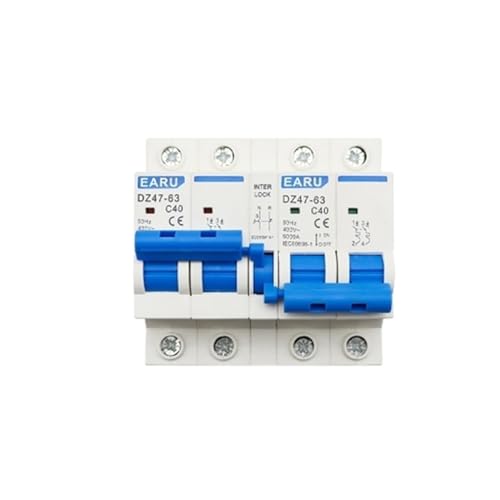 Magnetotermico,Disyuntor 1P + 1P 2P + 2P MTS AC Doble potencia interruptor de circuito de enclavamiento de transferencia Manual interruptor de desconexión de aislamiento de carril Din MCB 40A 63A ( Si