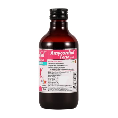 AIMIL Amycordial Forte Syrup - 200ml | Women Wellness | Feminine Tonic | Enriched with Antioxidants | Ashoka, Lodhra, Shatavari