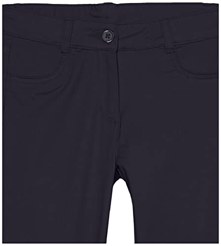 Image of Izod Girls' School Uniform Adaptive Chino Pants with Adjustable Waistband, Velcro Closure, and Faux Buttons