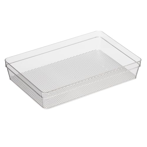 Image of Oggi Drawer Organizer - 6 inch X 9 inch - Ideal for Organizing Kitchen Drawers, Office, Desk, Silverware, Kitchen Utensils, Cosmetics and Bathrooms, Rectangular, Clear, 1.0 Count