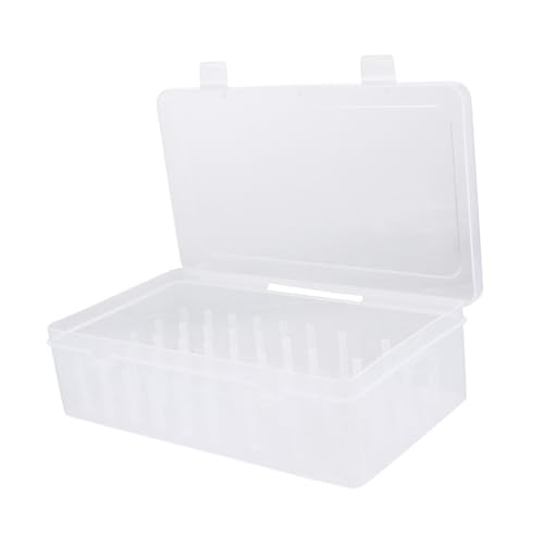 DIYEAH Caja Organizadora de Hilos Bordado Espacios Transparente con Tapa y Cierre Seguro para Carretes Protección contra Polvo y Almacenaje Compacto para Costura y Manualidades