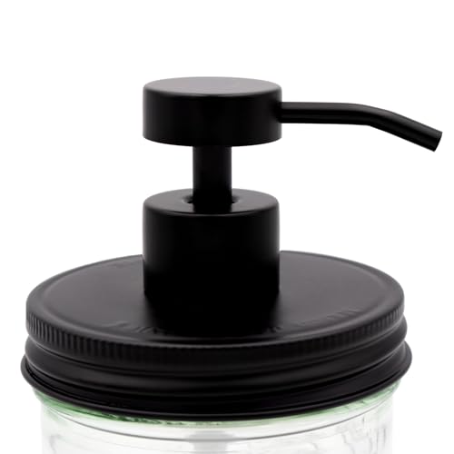 Wide Mouth Threaded Matte Black Soap Pump Dispenser Lid Kit by Mason Jar Lifestyle