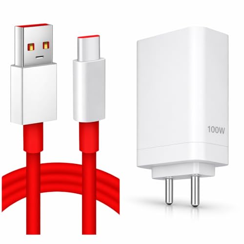 Image of Original 100W Fast Charger with Type-A to Type-C Cable Compatible with Compatible with OnePlus 7, 7 Pro, 7T, 7T Pro Powerful & Safe Charging Solution