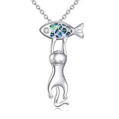 Cat Necklace with Fish