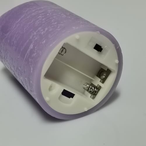 Image of CANDLE CHOICE Real Wax Battery Operated Flameless Candles with Remote Automatic Daily Cycle Timer Realistic Flickering Electric LED Pillar Wedding Party Holiday Decoration 3 Pack Rustic Texture Purple