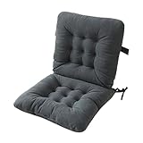Dorm Chair Cushion, 2025 New Desk Chair Cushion with Ties Office Seat Cushion Non-Slip Comfort Dorm Pad for Dorm, Desk, Dining Chair, Floor Sitting, Kitchen Chair Cushions (Black)