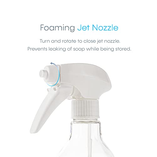 Image of EZBRND Eversoft Foaming Jet Dish Spray Trigger Bottle + 4 Refill Dish Foam Soap Bundle