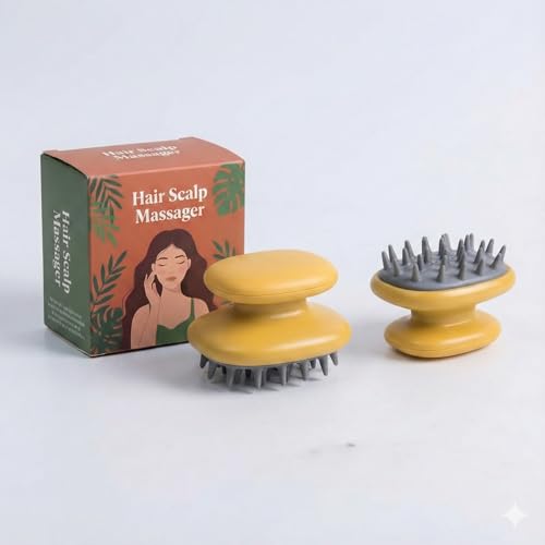 Image of ovo Baby Hair & Scalp Massager Brush with Oil /Shampoo Compartment & Soft Silicone Bristles | Head Massager for Scalp Massage | Hair Massager for Hair Growth | Dandruff Removal Tool for Men & Women (sunshine yellow) (Sunshine Yellow)