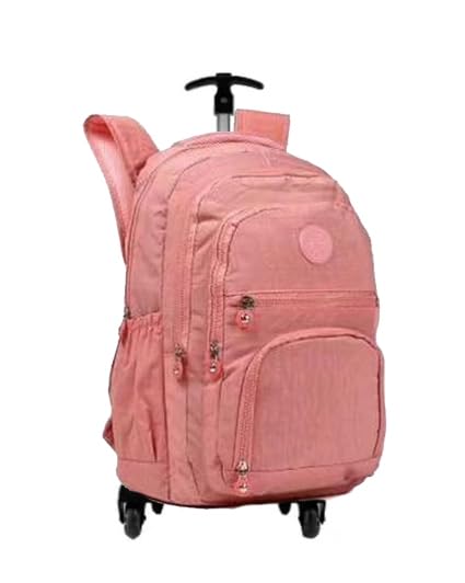 Mochila De Rodinha carrinho Adulto Juvenil infantil Em Nylon Tactel Espaço Para Notebook VERDE