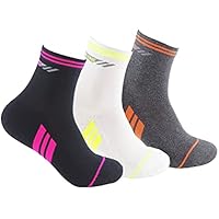 Calcetines deportivos SIN COSTURAS (3 pares) ideales para deportes como running, ciclismo, pádel, crossfit; Calcetines de deporte de alto rendimiento para mujer cómodos y resistentes (35-40, BL/Ng/Gr)
