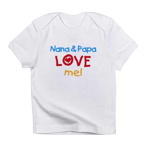 CafePress Nana & Papa Love Me Creeper Infant T Shirt Short Sleeve Baby Graphic T-Shirt Cloud White