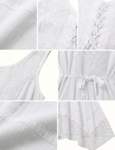 Image of Sakkas Magdilena Stonewashed Corset Front Embroidered Dress