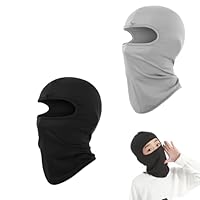 FveVqe 2 Pcs Thin Balaclava Kids, Windproof Ski Mask for Children, Warmer Neck Kids Balaclava Helmet Hat for Cycling(Black and Grey)