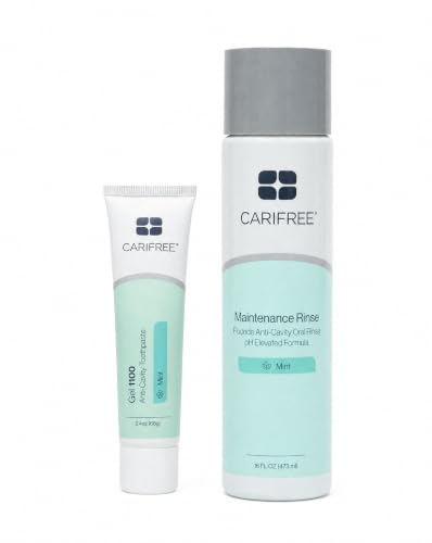 CariFree Maintenance & Prevention Kit Mint | Anti-Cavity Fluoride Toothpaste & Mouthwash Freshens Breath and Moistens Mouth | Dentist Recommended for Oral Care (2 Piece Set)