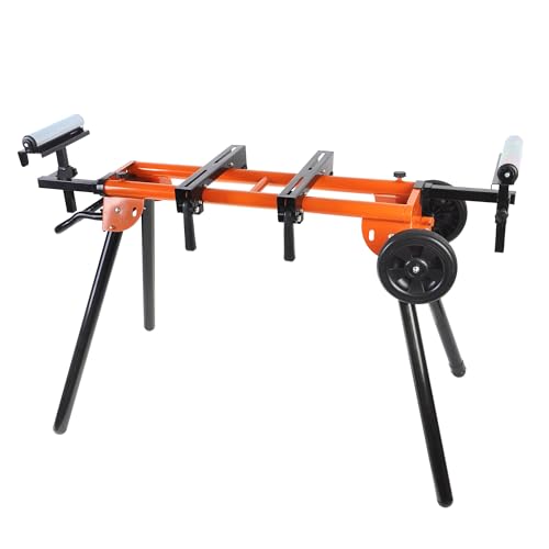 Miter Saw Stand with Pedestal Roller Portable Support