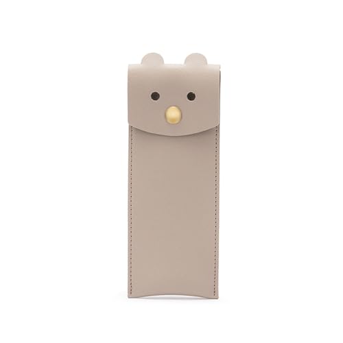 Image of Small Pencil Case Simple Pencil Pouch with Flap Opening Design Cute Pattern Stationary Storage Bag (Khaki)