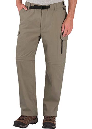 BC Clothing Mens Convertible Lightweight Comfort Stretch Cargo Pants or Shorts (Tan, XXL x 32)
