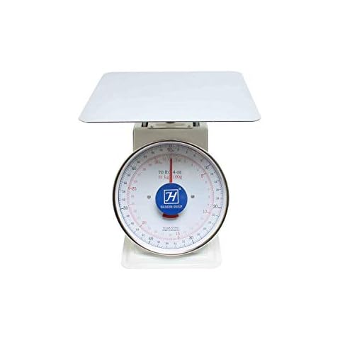Thunder Group SCSL006 Scale, Portion, 70 lb. Capacity, Zero-Adjust dial, top Loading, Counter Model, Stainless Steel Platform, Enamel Finish Cover