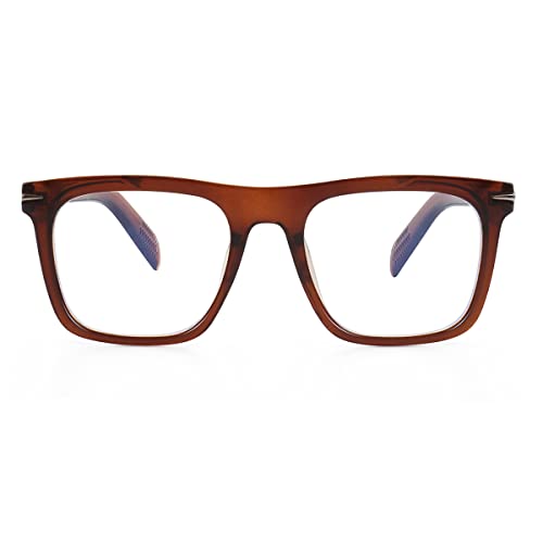 Image of JOVAKIT Square Frame Glasses for Women Men Non-prescription Clear Lens Eyeglasses Anti-Blue Light Lens Eyewear