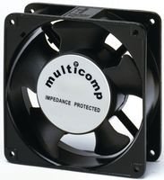 MULTICOMP MC19683 115 VAC, 117 CU. FT/MIN, 120 MM X 120 MM X 38, 260 MA, 50 DBA, AXIAL Fan, Ball Bearing, External Depth 38, Fan Frame Size 119