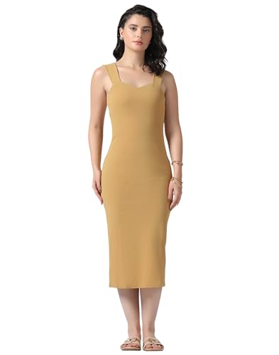 Image of Selvia Women's Calf Length Western Dress Stylish, Lycra Bodycon Dress for Woman Stylish