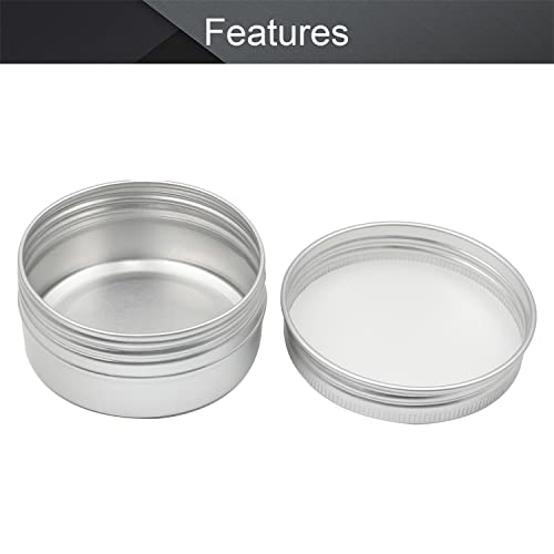 Image of Othmro 6pcs 1.7oz Round Aluminum Alloy Tin Cans Jar Refillable Containers with Screw Lid for Salves Spices Lip Balm Tea Candies Silver 5728mm