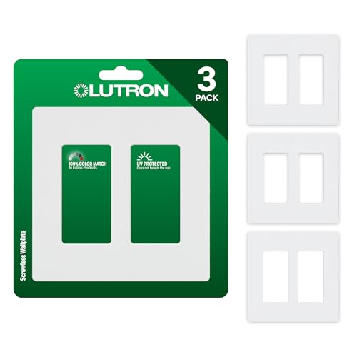Image of Lutron CW-2-WH-3 White Claro 2 Gang Decorator Wallplate (3 Pack) | CW-2-WH