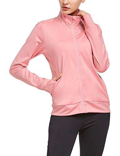 BALEAF Women's Full Zip Running Jacket Lightweight Long Sleeved Workout Track Shirt Thumb