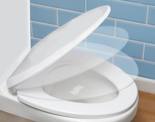 Soft Close Oval Toilet Seat Quick Release for Easy Cleaning Standard Size Loo Seat with Plastic Easy Installation Top Fixing and Adjustable Hinges - Image 2