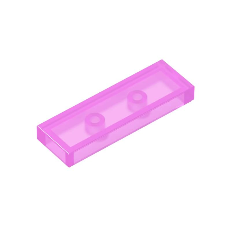 Gobricks 63864 Foundation Plate Tile 1x3 50 Pieces GDS-562 Compatible with Lego Building Blocks Color:Trans Dark Pink โ image 1