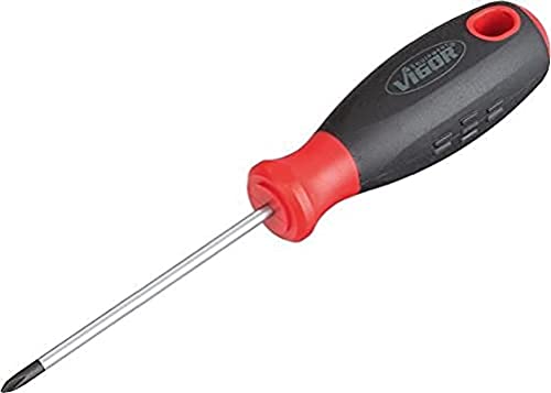 Vigor V1702 Phillips-Recess Screwdriver, 17.5 cm, Multi-coloured, PH 0