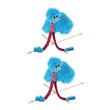 ifundom 2個毛绒オーストリッチ木製 人形 手引き紐操作の動物パペット 向け