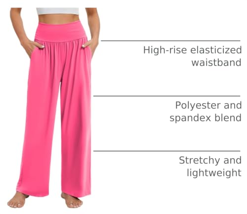 Image of Gracyoga Wide Leg Yoga Pants for Women Casual Loose Cozy Sweatpants High Waisted Lounge Pajama Flowy Pants With Pockets