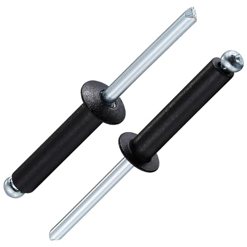 Image of Wensilon (150Pcs) 3 /16 inchx1 inch Black Aluminum blind pro Rivets,Aluminum Grip and Steel Mandrel