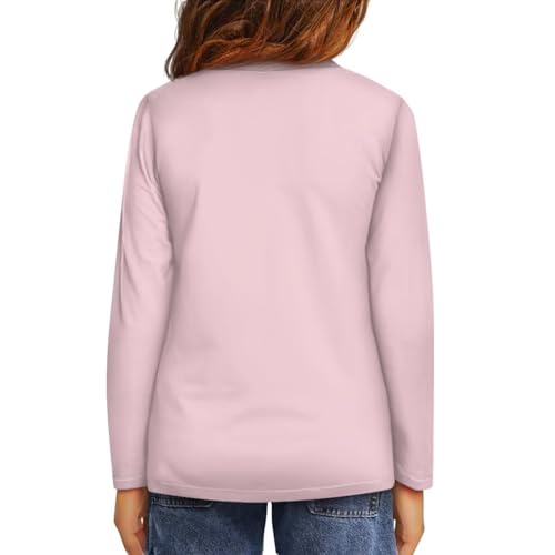 Image of Girls Long Sleeve T Shirt Cute Cartoon Crewneck Shirt for Kids 3-16Y Fall Winter Clothes