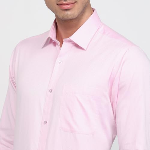 Image of Raymond Men Slim Fit Dobby Pattern Pure Cotton Semicutaway Collar Full Sleeve Formal Shirt