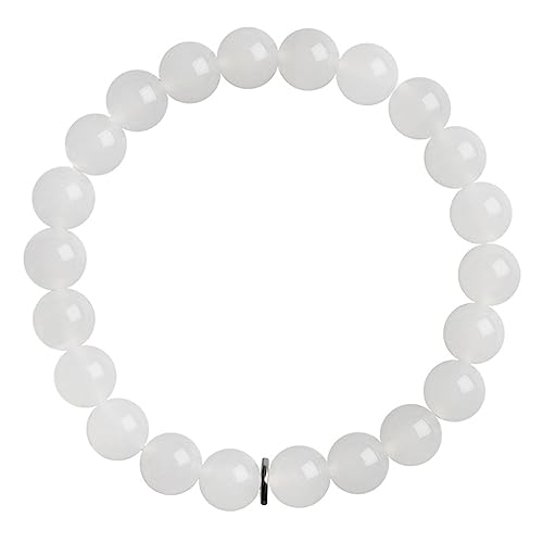Bracelet en jade blanc et agate ronde le cadeau rétro parfait pour gâter une femme unique