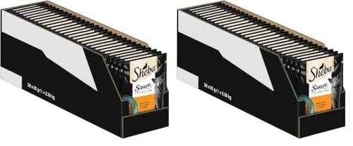 SHEBA Portionsbeutel Nassfutter für Katzen Sauce Collection Sauce Lover mit Truthahn 28 x 85g (Packung mit 2) – Ansicht 1