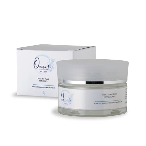 Querida Crema Viso Filler Extra Forte con Acido Ialuronico a Triplo Peso Molecolare - Trattamento Anti-Età Intensivo - Made in Italy - Anti-Rughe e Rassodante - 50ml