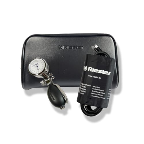 Riester 1312 minimus II, Blutdruckmessgerät, schwarz, Erwachsenen-Klettmanschette