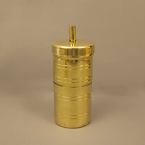 Image of Spillbox Traditional Brass 100ml Filter Coffee Maker, Brass, South Indian Drip Sytle Decoction Liquid Maker, Coffee Filter Vessel, Utensil- Vinsan Coffee Fliter Size 0- (Small)