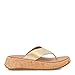 FitFlop F-Mode Leather/Cork Flatform Toe Post Platform Sandals for Women – Microwobbleboard Midsole Platino 8 M (B)