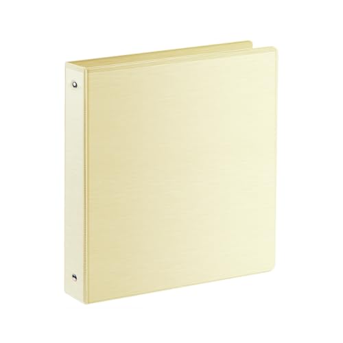 Image of SUIN 1 Inch 3 Ring Binder, Clear 1'' View Presentation Binders with 2 Pockets, Fits 8.5 x 11 Letter Size, Durable Polypropylene, Non-Stick & PVC-Free for School, Office & Home (Brushed Yellow)