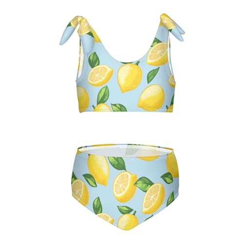 Wusikd Lemon Leaves Girls Swimsuits Two Piece Swimwear Bikini Set for for Girls Size 3T