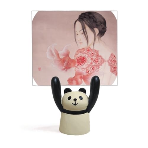 Porte-mémo panda en résine avec clip en métal pour bureau et notes